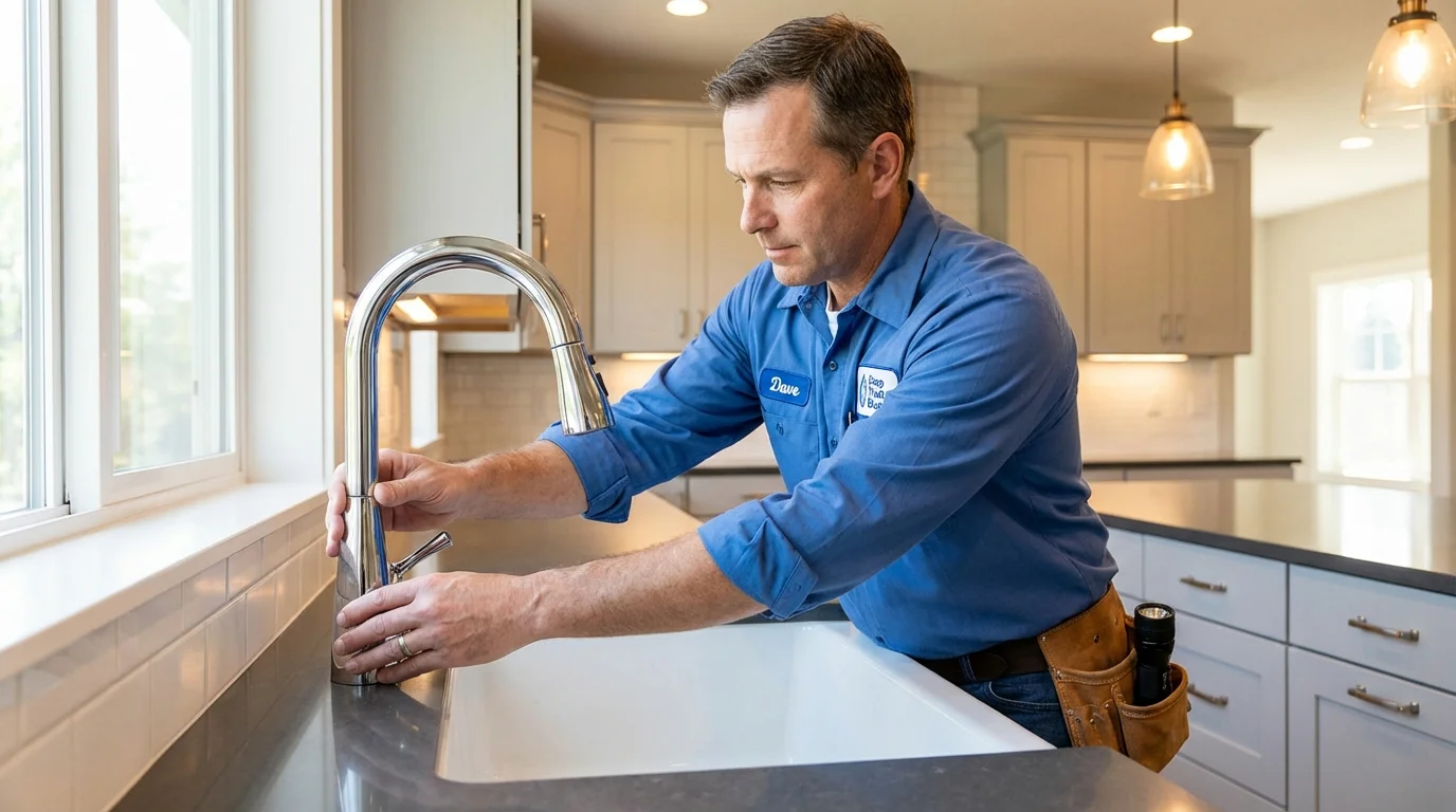 Kitchen faucet installation by Johns Plumbing LLC in Hartshorne